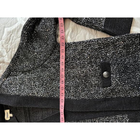 L’Agence Jinny Sequin Cardigan Black Metallic Knit Open Front Sweater - Picture 7 of 11